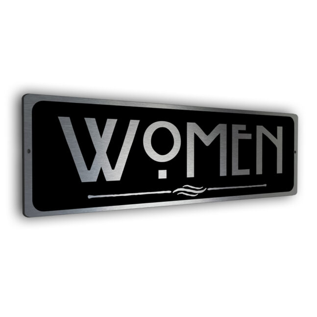 art deco women's restroom sign Art Deco Style Restroom Sign