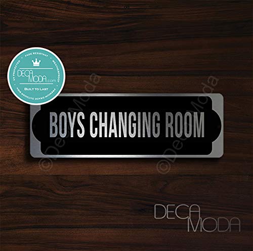 Deca Moda Boys Changing Room Sign, Silver Finish, 9 X 3 Inches Deca Moda Boys Changing Room Sign, Silver Finish, 9 x 3 inches