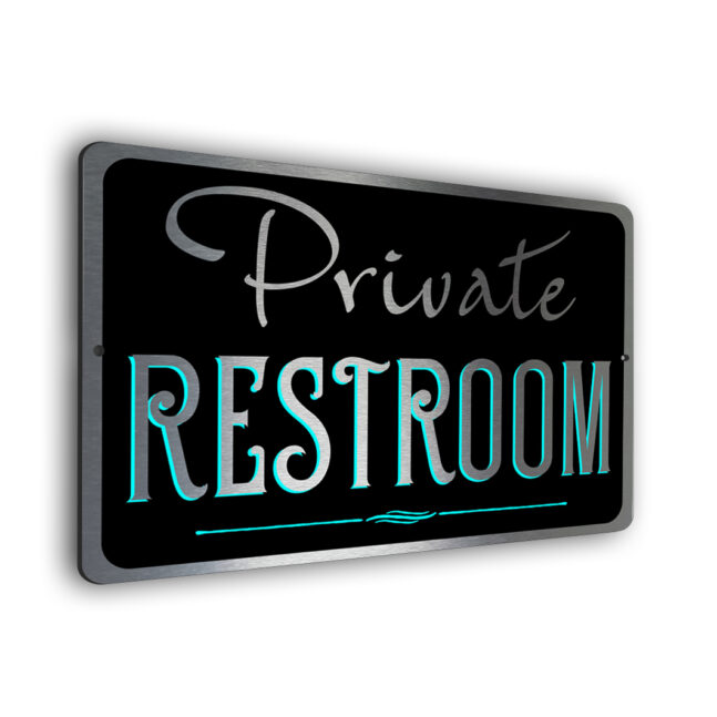 private restroom private restroom sign brushed metal finish