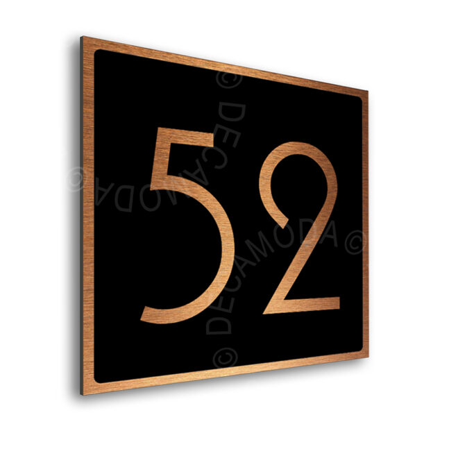 Address-Sign-Brushed-Black-AD101 Brushed Copper and Black door number