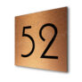 Contemporary Brushed Copper Number Sign AD101-BC