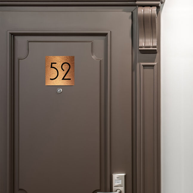 Address-Sign-Brushed-Copper-AD101_2 Contemporary Brushed Metal Number Sign AD101-BS