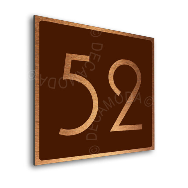 Address-Sign-Brushed-Copper-Brown-AD101 Door number sign