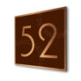Contemporary Brushed Copper and Brown Door Number Sign AD101-BCBR