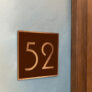 Copper door number sign