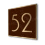 Contemporary Brushed Gold and Brown Door Number Sign-AD101-BGBR