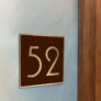 Contemporary Brushed Metal Number Sign AD101-BS