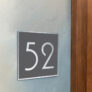 Contemporary Brushed Metal Number Sign AD101-BS