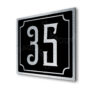 Contemporary Brushed Metal and Black Door Sign AD102-BSB