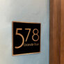 Contemporary Brushed Copper and Black Address Sign AD103-BCB