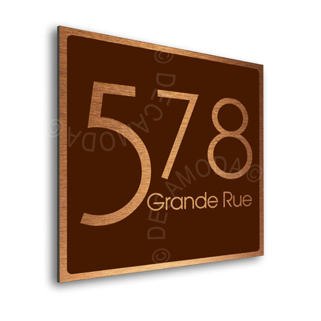Contemporary-Address-Sign-Brushed-Copper-Brown-AD103 Contemporary Brushed Copper and Brown Address Sign AD103-BCBR