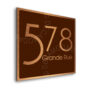 Contemporary Brushed Copper and Brown Address Sign AD103-BCBR