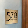 Contemporary Brushed Gold Address Sign AD103-BG