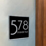 Contemporary Brushed Metal and Black Address Sign AD103-BSB
