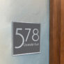 Contemporary Brushed Metal and Gray Address Sign AD103-BSG