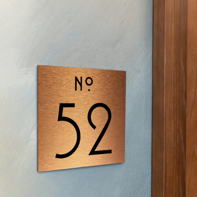 DOOR-SIGN-AD107--2_3 Contemporary Brushed Copper Door Number Sign AD107-BC