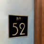 Contemporary Brushed Gold and Black Door Number Sign AD107-BGB