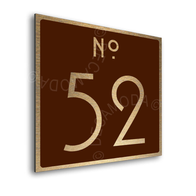 DOOR-SIGN-AD107--7_2 Contemporary Brushed Gold and Brown Door Number Sign AD107-BGBR