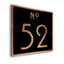 Contemporary Brushed Copper and Black Door Number Sign AD107-BCB