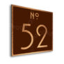 Contemporary Brushed Copper and Brown Door Number Sign AD107-BCBR