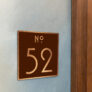Contemporary Brushed Copper and Brown Door Number Sign AD107-BCBR