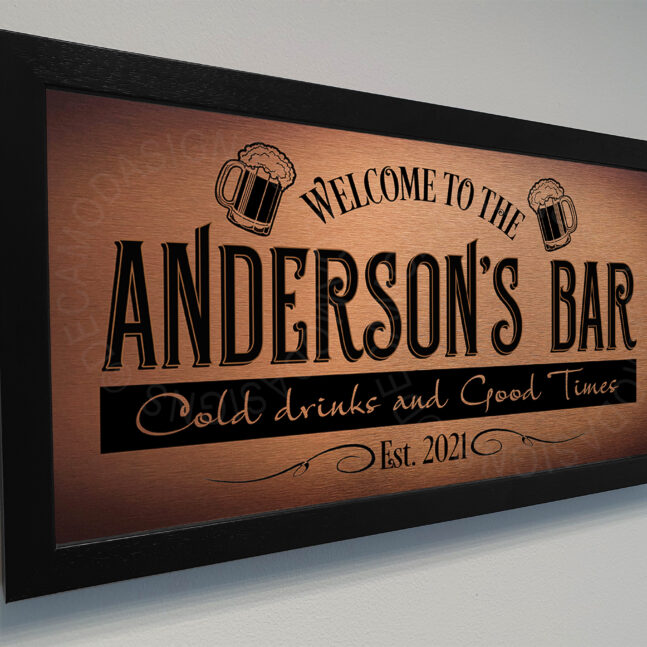 Family Name Bar Plaque Personalized Family Name Bar Sign