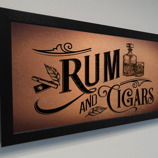 Rum and Cigars Plaque Rum and Cigars Sign