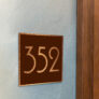 Modern Brushed Copper and Matt Brown Hotel Door Number Sign AD110-BCBR