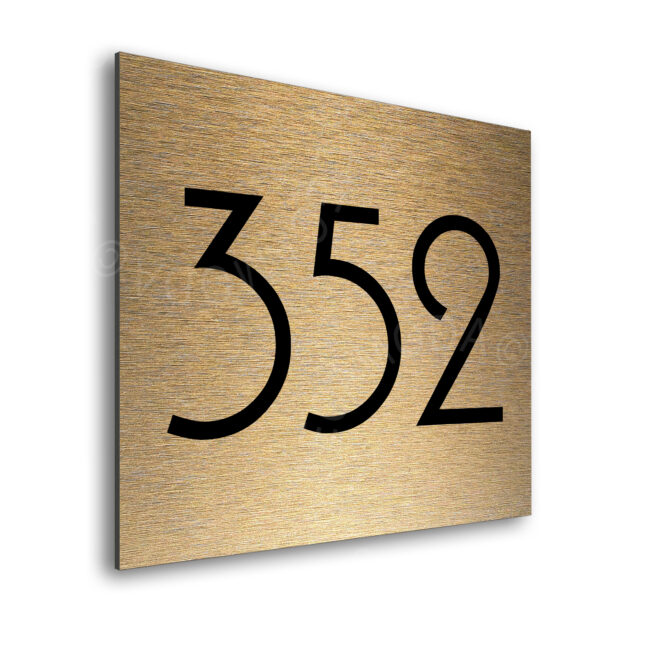 AD110-BG-2 Modern Brushed Gold Hotel Door Number Sign AD110-BG
