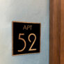 Modern Brushed Copper and Matt Black Apartment Door Number Sign AD111-BCB