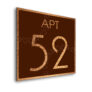 Modern Brushed Copper and Matt Brown Apartment Door Number Sign AD111-BCBR