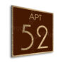 Modern Brushed Gold and Matt Brown Apartment Door Number Sign AD111-BGBR