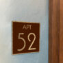 Modern Brushed Gold and Matt Brown Apartment Door Number Sign AD111-BGBR