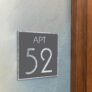 Modern Brushed Silver and Matt Gray Apartment Door Number Sign AD111-BSG