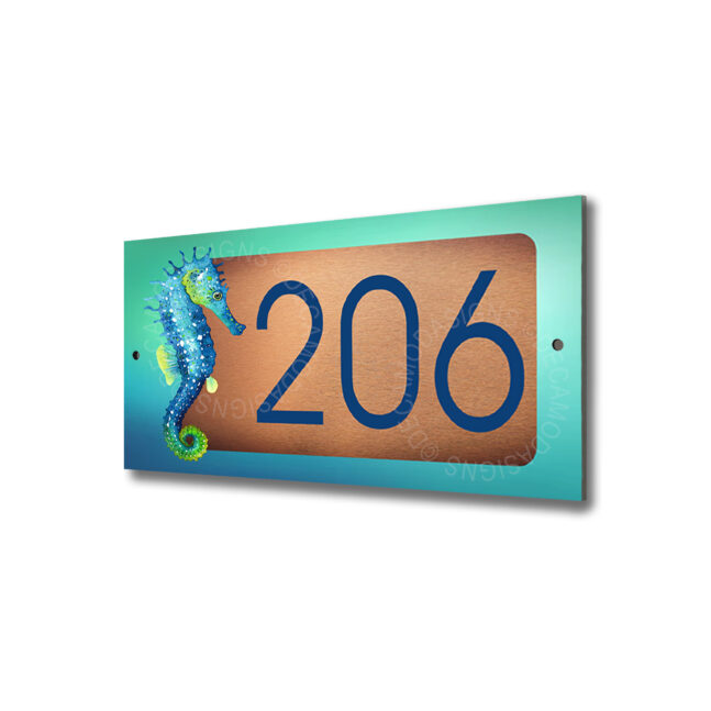 Address Sign with Seahorse Seahorse Address Signs