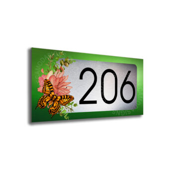Butterfly Hotel Number Sign