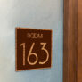 Modern Brushed Copper and Matt Brown Room Door Number Sign AD109-BCBR