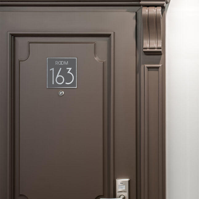 AD109-BSG-4 Modern Brushed Silver and Matt Gray Room Door Number Sign AD109-BSG