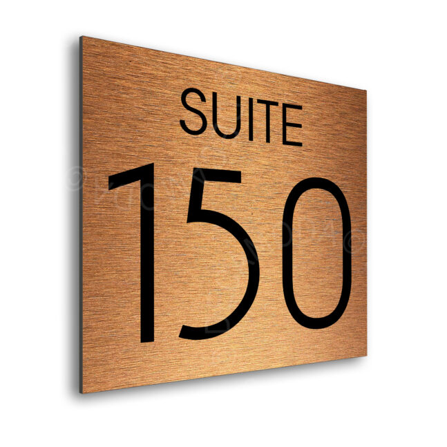 AD112-BC-2 Modern Brushed Copper Suite Door Number Sign AD112-BC