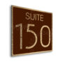 Modern Brushed Gold and Matt Brown Suite Door Number Sign AD112-BGBR