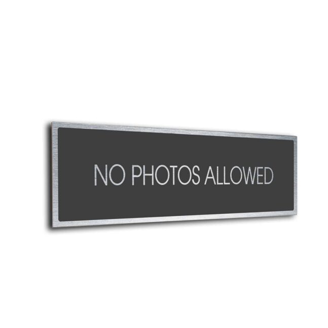 Sliver Grey No Photos Allowed Sign