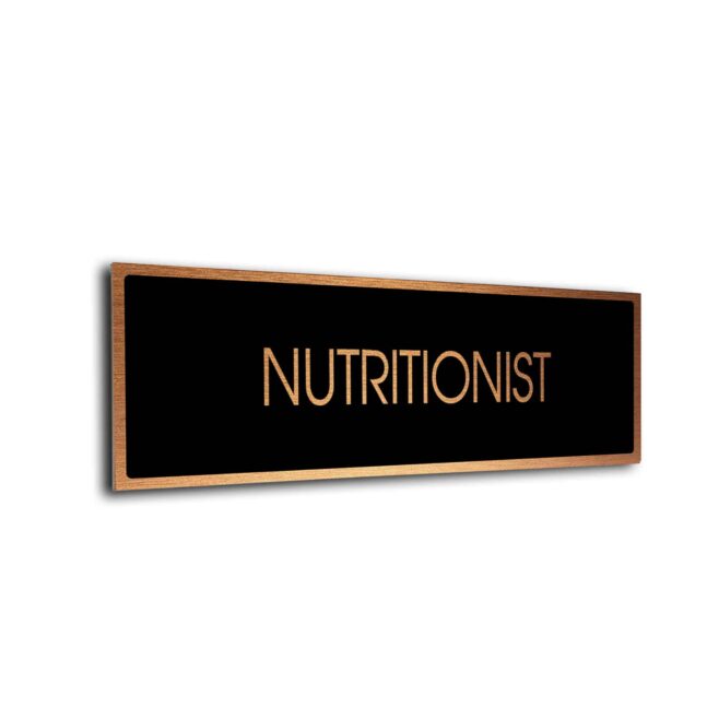 Nutritionist Door Sign Black Copper Nutritionist sign