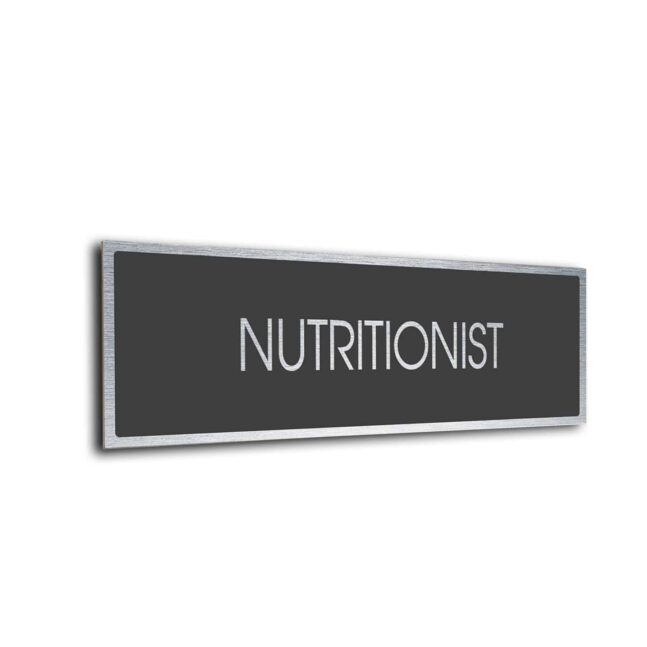 Nutritionist Door Sign Sliver Grey Nutritionist sign