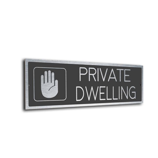 Private Dwelling Door Silver Gray Private Dwelling sign