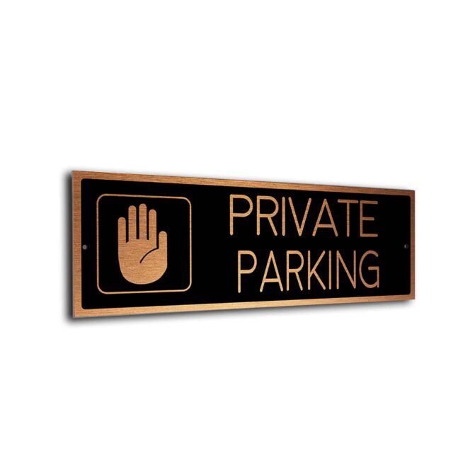 Private Parking Door Black Copper Private Parking sign