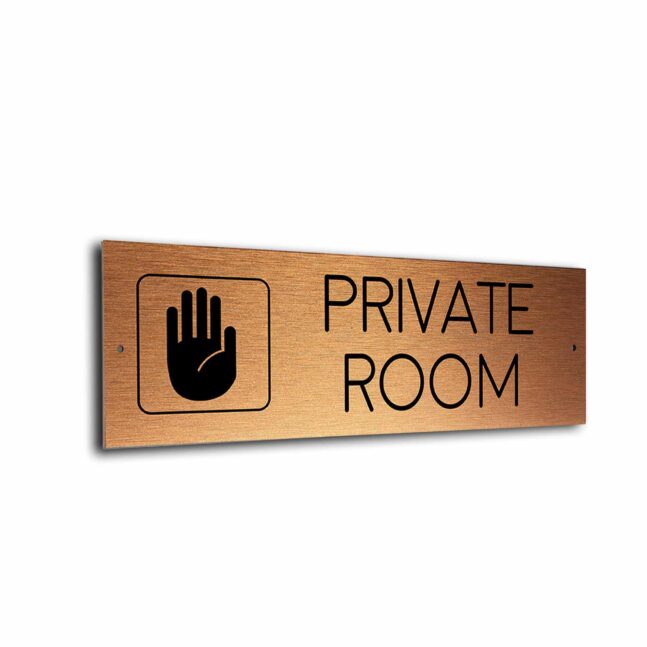 Private Room Door Copper Black Private Room sign