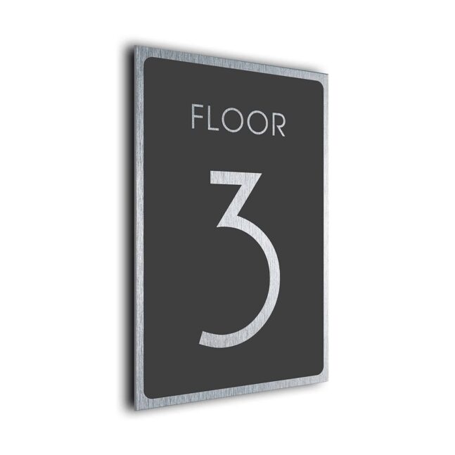 Floor Signs Gray Silver DMFSGS220823 Floor Number sign