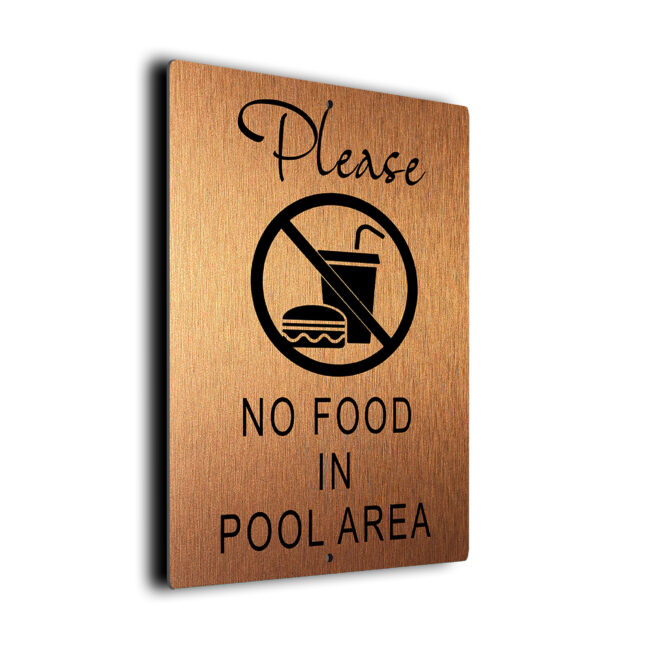 No Food In Pool Area DMPLNFDCBP260923 Pool No Food In Pool Area Sign