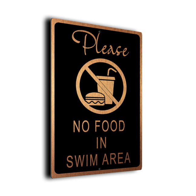 No Food In Swim Area DMPLNFDSBC260923 No Food In Swim Area Pool Sign