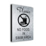 No Food In Swim Area Sign
